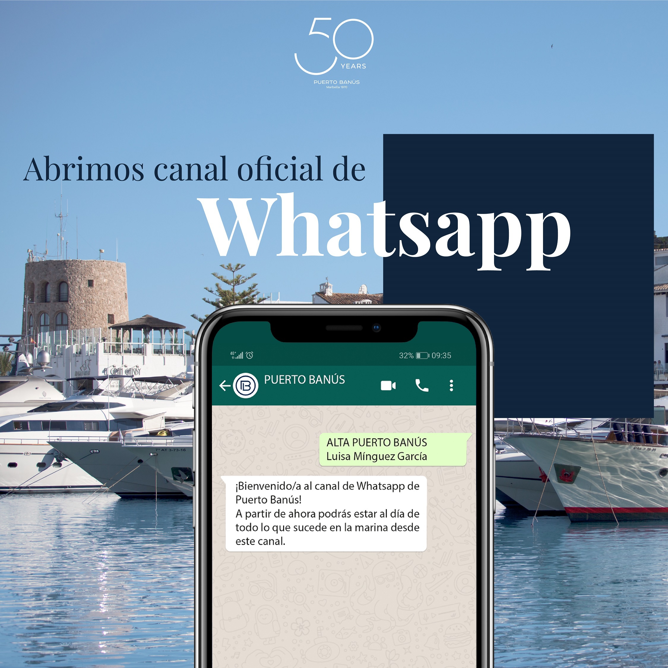 Puerto Banús® abre un canal de comunicación en Whatsapp