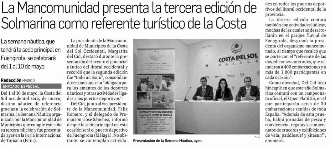 El Puerto Deportivo Fuengirola acogerá una nueva edición de Solmarina