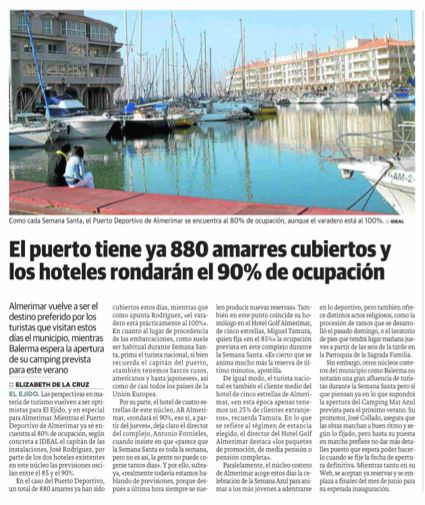 El Puerto Deportivo Almerimar, al 80% de su ocupación en Semana Santa