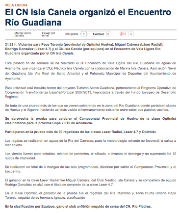 Celebrado con éxito el Encuentro Río Guadiana con la participación de Marina Isla Canela