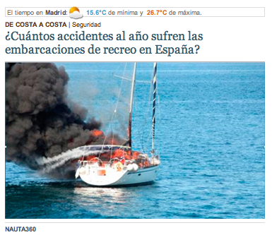 Datos sobre accidentes marítimos en España