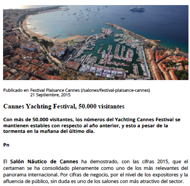El Salón Náutico de Cannes recibe 50.000 visitantes
