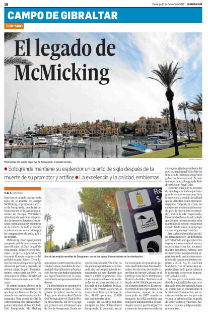 El legado de McMicking: el Puerto Deportivo Sotogrande