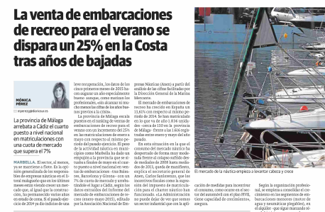 Declaraciones del presidente de Marinas de Andalucía en reportaje sobre embarcaciones de Diario Sur